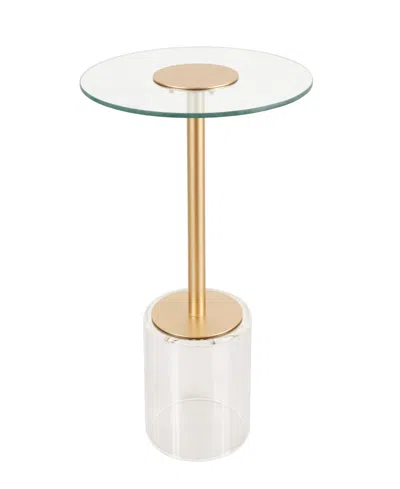 Rosemary Lane 16" X 16" X 22" Acrylic Elevated Base And Gold-tone Stand Accent Table In Clear