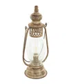 Rosemary Lane 17" Metal Distressed Antique Style Lantern Accent Lamp In Bronze