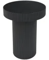 Rosemary Lane 20" X 20" X 20" Wooden Dimensional Ribbed Accent Table In Black