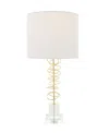 Rosemary Lane 27" Metal Abstract Overlapping Ring Accent Lamp With Elevated Square Glass Base In Gold