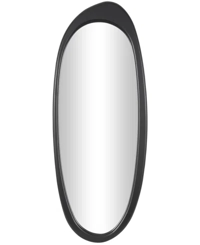 Rosemary Lane 51" Wooden Abstract Oval Room Wall Mirror In Black