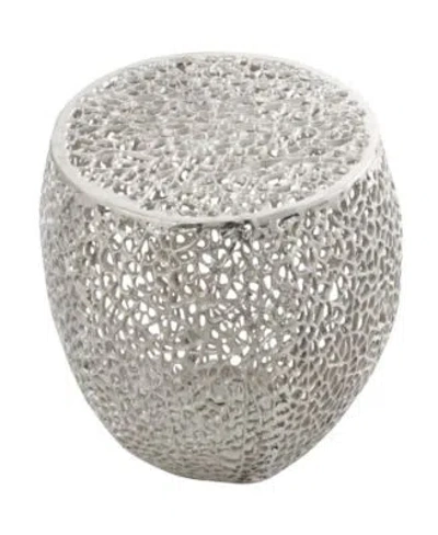 Rosemary Lane Aluminum Coral Accent Table Collection In Silver