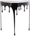 Rosemary Lane Aluminum Drip Console Table With Melting Designed Legs And Shaded Glass Top, 36" X 14" X 32" In Black
