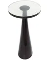 Rosemary Lane Aluminum Geometric Cone Textured Glass Tabletop Accent Table