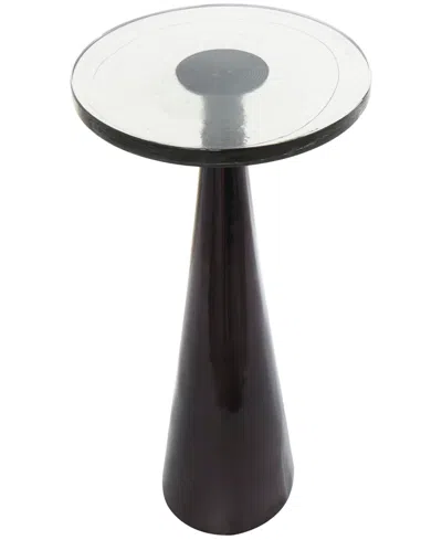 Rosemary Lane Aluminum Geometric Cone Textured Glass Tabletop Accent Table In Brown