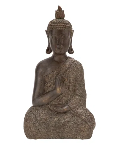 Rosemary Lane Bohemian Buddha Sculpture, 21" X 11" In Brown