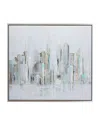 Rosemary Lane Canvas Buildings City Framed Wall Art With Silver-tone Frame, 48" X 2" X 36" In Gray