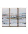 Rosemary Lane Canvas Landscape Framed Wall Art With Gold-tone Frame Set Of 3, 20" X 39" In Blue