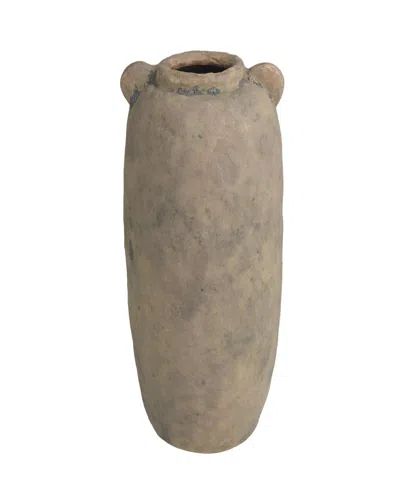 Rosemary Lane Ceramic 16" Rustic Vase In Brown