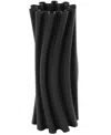 Rosemary Lane Ceramic Abstract Curvy Ribbed Decorative Vase With Floral Shaped Rim, 11"