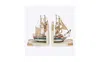 Rosemary Lane Coastal Sailboat Bookends, Set Of 2 In White