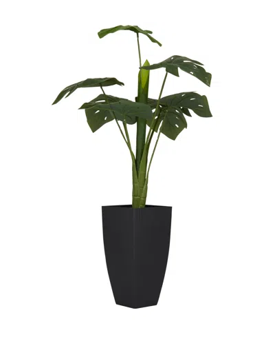 Rosemary Lane Contemporary Monstera Artificial Plant, 26.5" In Black