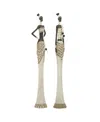 Rosemary Lane Contemporary Sculpture, Set Of 2 In White