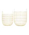 Rosemary Lane Contemporary Storage Baskets, Set Of 2 In Gold-tone