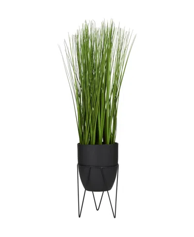 Rosemary Lane Contemporary Tall Wheatgrass Artificial Plant, 21.4" In Black