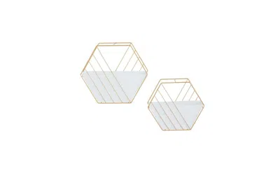 Rosemary Lane Cosmoliving By Cosmopolitan Contemporary Planters, Set Of 2 In White