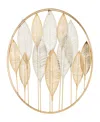 Rosemary Lane Gold Metal Leaf Metallic Wall Decor With Circular Frame And Silver Accents, 26" X 2" X 26" In Gold