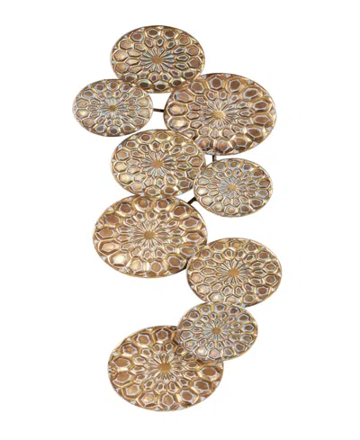 Rosemary Lane Gold Metal Plate Wall Decor With Embossed Design, 19" X 3" X 50"