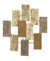Rosemary Lane Gold Metal Sunburst Carved Overlapping Square Wall Decor, 43" X 3" X 24" In Gold