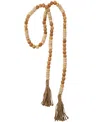 Rosemary Lane Handmade Beaded Garland With Tassel In Brown