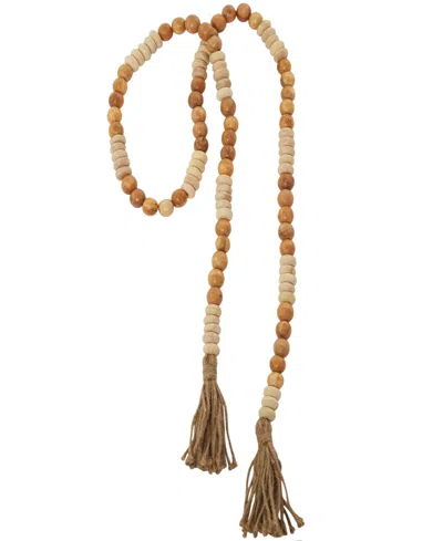 Rosemary Lane Handmade Beaded Garland With Tassel In Brown