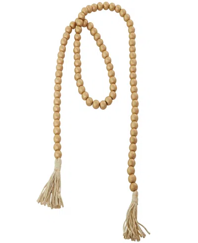 Rosemary Lane Handmade Beaded Garland With Tassel In Gold-tone