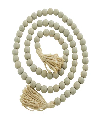 Rosemary Lane Handmade Beaded Garland With Tassel In Gray