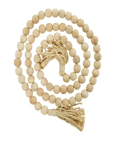 Rosemary Lane Handmade Beaded Garland With Tassel In Light Brown