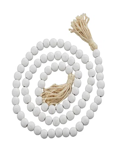 Rosemary Lane Handmade Beaded Garland With Tassel In White