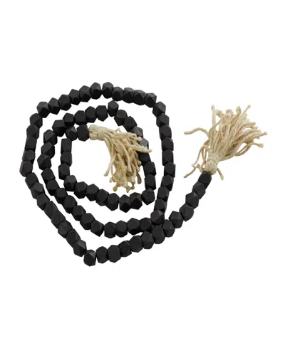 Rosemary Lane Handmade Beaded Geometric Garland With Tassel In Black