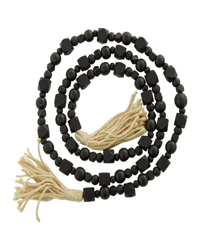 Rosemary Lane Handmade Beaded Geometric Garland With Tassel In Black