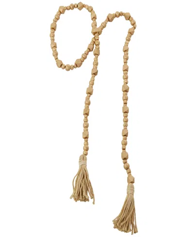 Rosemary Lane Handmade Beaded Geometric Garland With Tassel In Gold-tone
