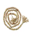 Rosemary Lane Handmade Beaded Geometric Garland With Tassel In Light Brown