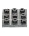 Rosemary Lane Marble Tic Tac Toe Game Set With Gold-tone Or Silver-tone Inlay, 6" X 6" X 1" In Black