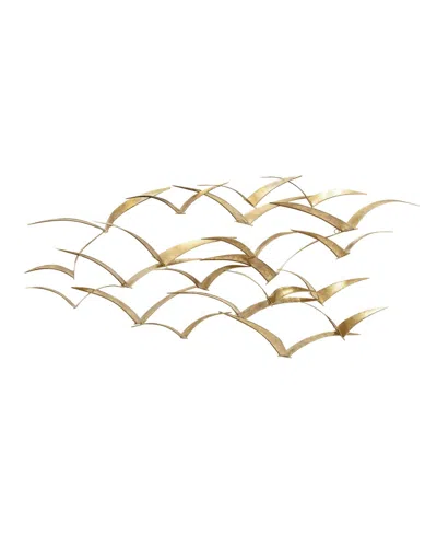 Rosemary Lane Metal Coastal Birds Wall Decor In Gold-tone