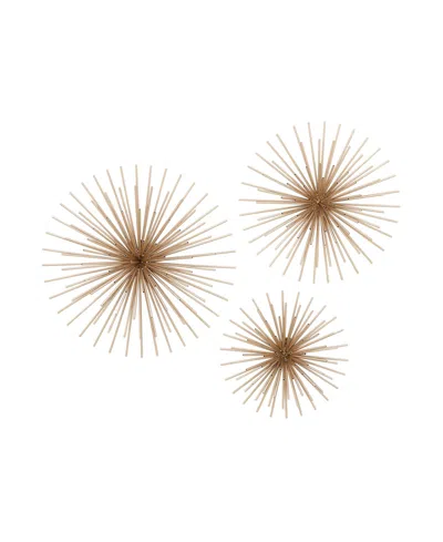 Rosemary Lane Metal Contemporary Wall Decor, Set Of 3 In Gold-tone
