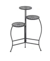 Rosemary Lane Metal Indoor Outdoor 3 Tier Floral Plant Stand In Black
