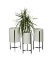 Rosemary Lane Metal Modern Planter, Set Of 3 In White