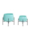 Rosemary Lane Metal Planter, Set Of 2 In Aqua