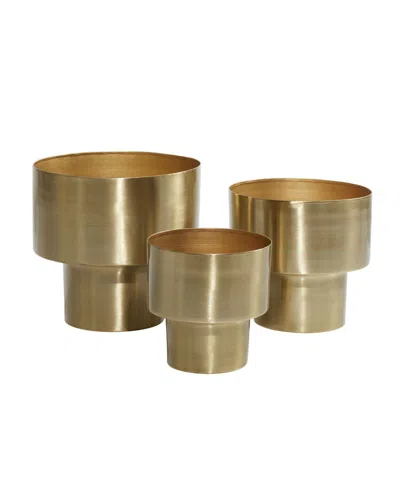 Rosemary Lane Metal Planter, Set Of 3 In Gold-tone