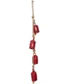 Rosemary Lane Metal Tibetan Inspired Decorative Cow Bell With Jute Hanging Rope, 4" X 3" X 29" In Red