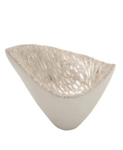 Rosemary Lane Mother Of Pearl Tray, 22" X 6" X 10" In White