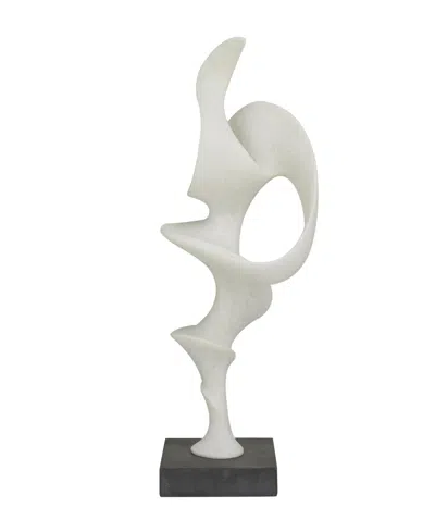 Rosemary Lane Polystone Abstract Decorative Sculpture With Base, 9" X 6" In White