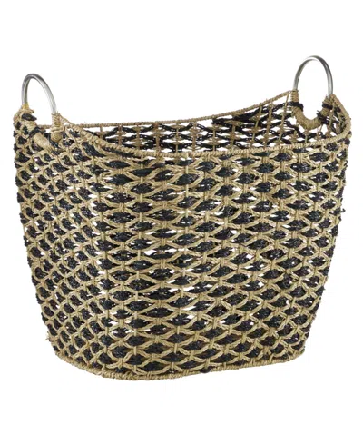 Rosemary Lane Sea Grass Bohemian Storage Basket, 18" X 21" In Natural Brown
