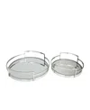 Rosemary Lane The Novogratz Silver Stainless Steel Metal Mirrored Tray, Set Of 2 In Silver