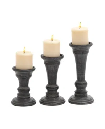 Rosemary Lane Traditional Candle Holders, Set Of 3 In Black
