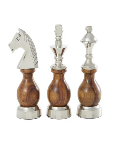 Rosemary Lane Traditional Sculpture, Set Of 3 In Brown