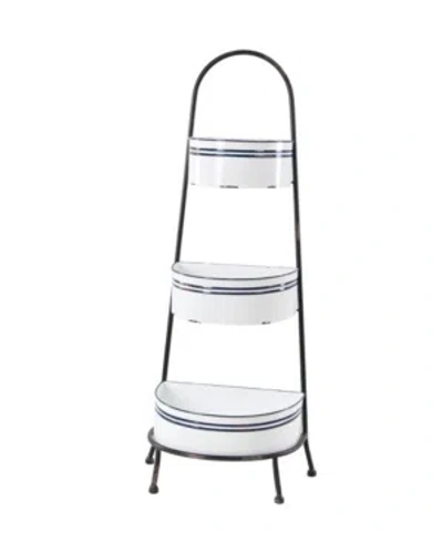 Rosemary Lane White Iron Farmhouse Display Shelving Unit, 38 X 14 X 10