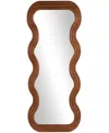 Rosemary Lane Wood 47" Wavy Modern Wall Mirror