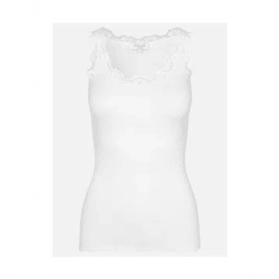 Rosemunde Babette Round Neck Lace Vest Top Col: 1049 White, Size: S